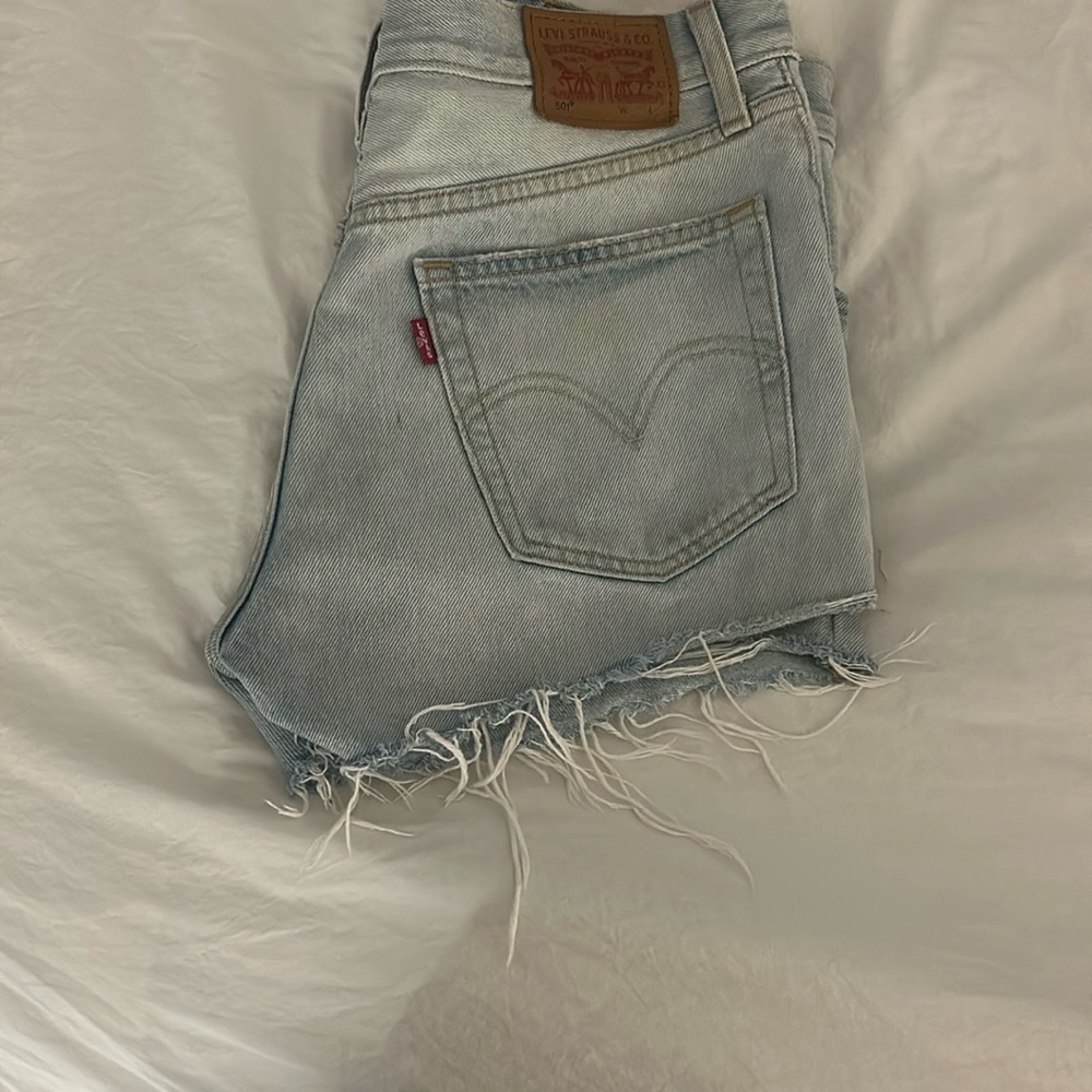 Levi's Blue Jean Shorts Frayed Hem Vintage Look